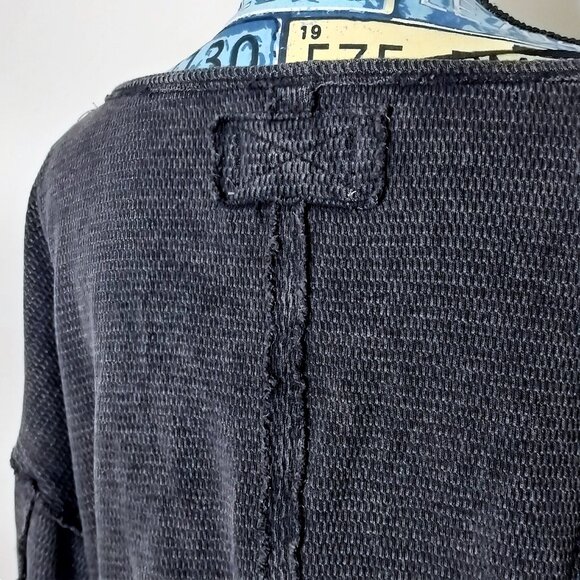 FREE PEOPLE Ife Pullover Sweater Thermal Textured Waffle Knit Crop Exposed Seams - Picture 9 of 16